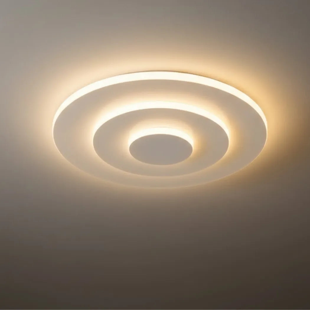 Crema Modern Nordic Round Flush Mount Ceiling Light – White Dimmable Fixture